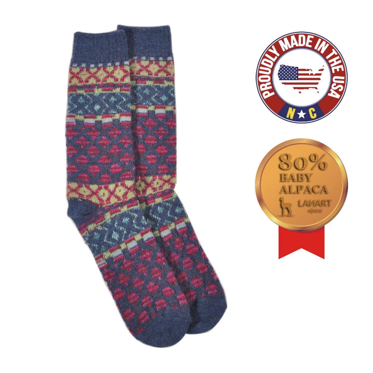 ラナート (LANART) 米国製ベビーアルパカソックス靴下 Artistic Baby Alpaca Socks[DEGAS/DENIM]