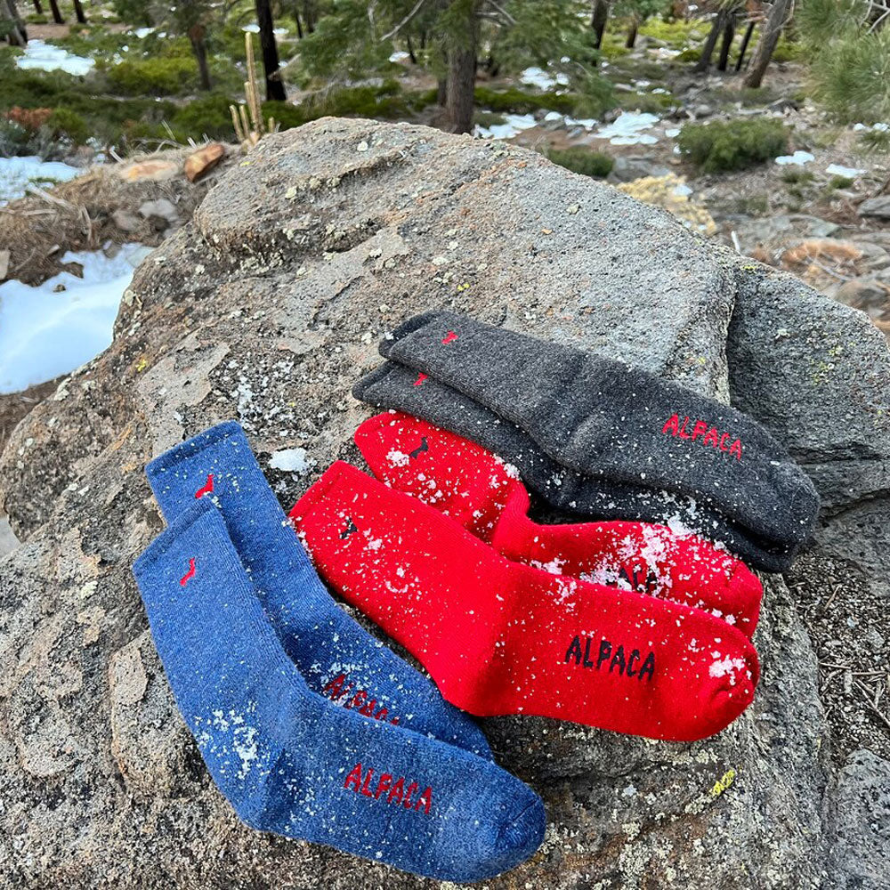 ラナート (LANART) 米国製ベビーアルパカアウトドアブーツソックス靴下 Everest Outdoor Socks[RED]