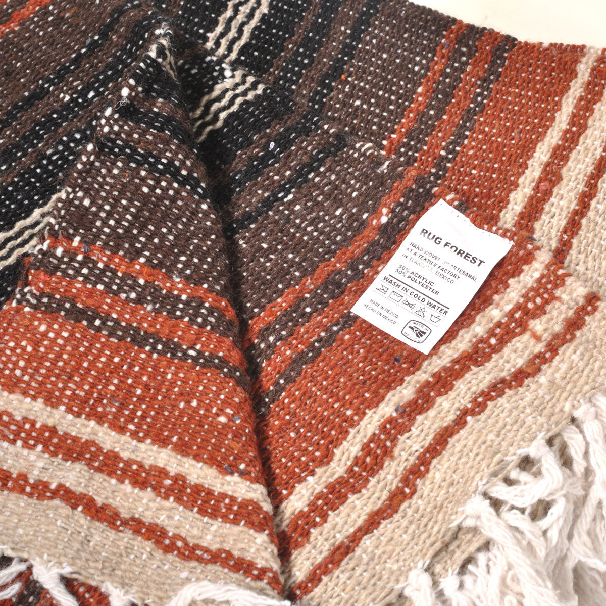 ラグフォレスト(Rug Forest)スタンダードファルサ メキシカンブランケット Standard Falsa Mexican Blanket[約185×135cm]TEAL/MINT