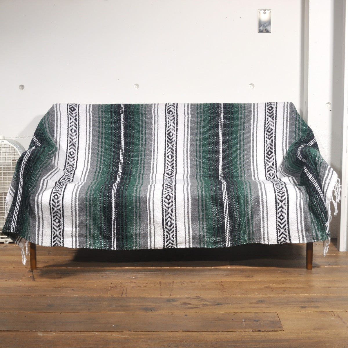 ラグフォレスト(Rug Forest)スタンダードファルサ メキシカンブランケット Standard Falsa Mexican Blanket[約185×135cm]DK.GREEN