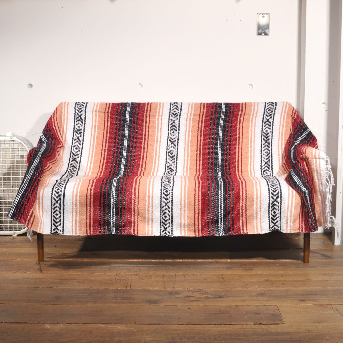 ラグフォレスト(Rug Forest)スタンダードファルサ メキシカンブランケット Standard Falsa Mexican Blanket[約185×135cm]RED/PEACH