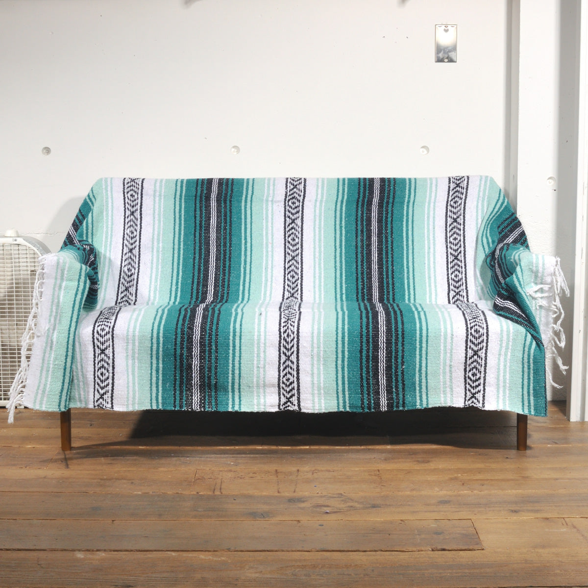 ラグフォレスト(Rug Forest)スタンダードファルサ メキシカンブランケット Standard Falsa Mexican Blanket[約185×135cm]TEAL/MINT