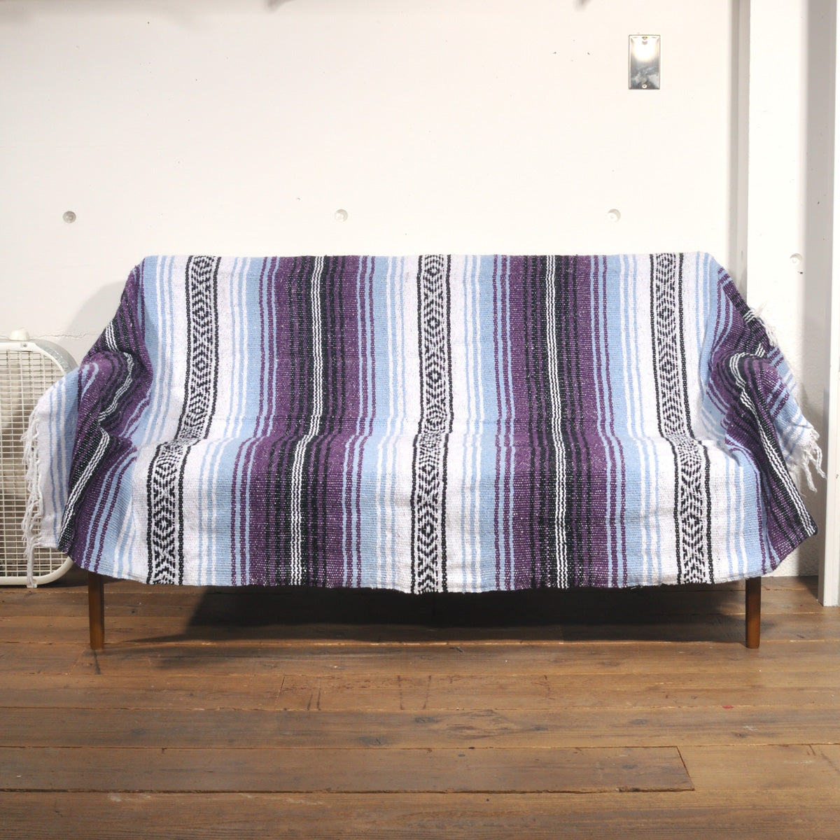 ラグフォレスト(Rug Forest)トラディショナルファルサ メキシカンブランケット Traditional Falsa Mexican Blanket[約185×135cm]PURPLE/LT.BLUE