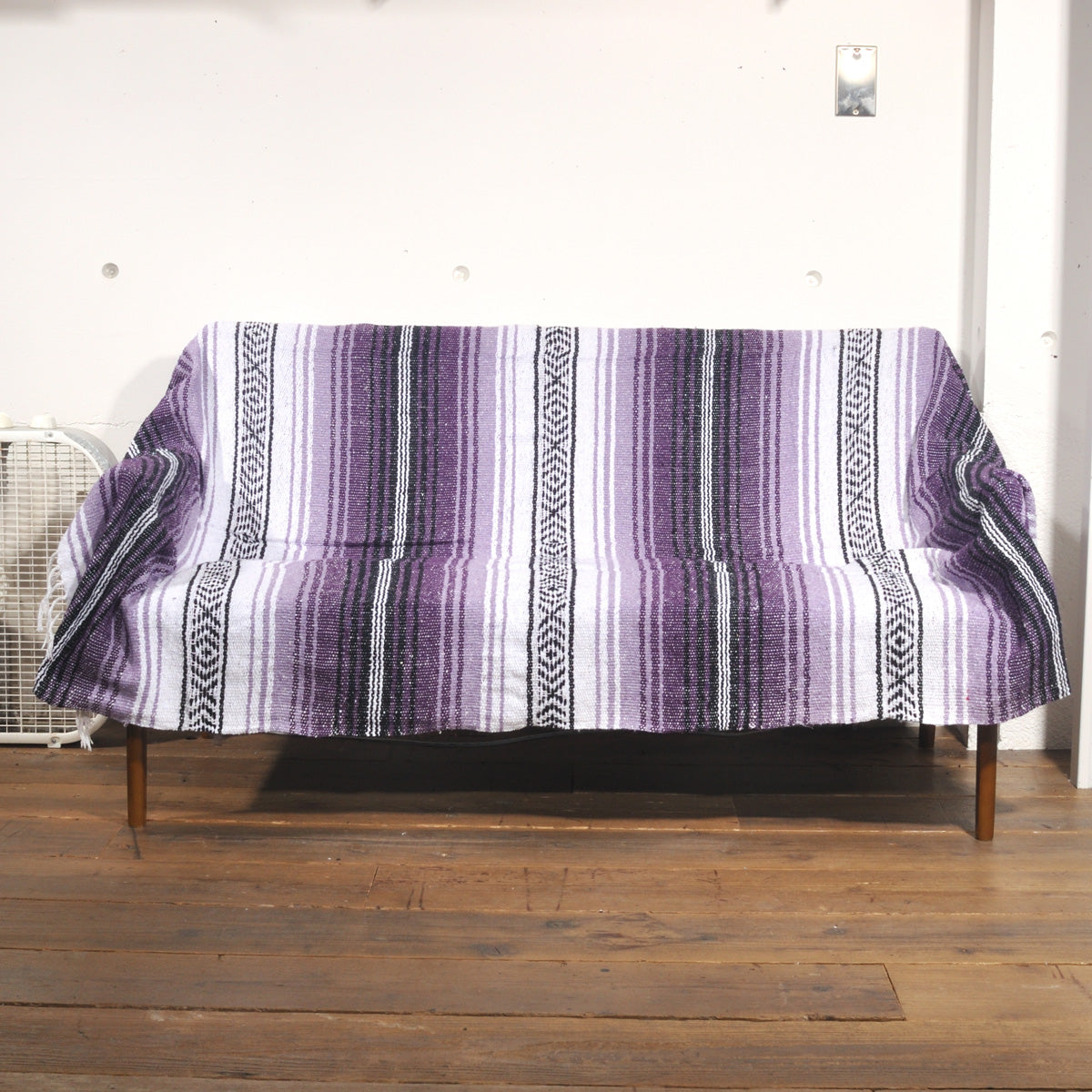 ラグフォレスト(Rug Forest)トラディショナルファルサ メキシカンブランケット Traditional Falsa Mexican Blanket[約185×135cm]PURPLE/LAVENDER