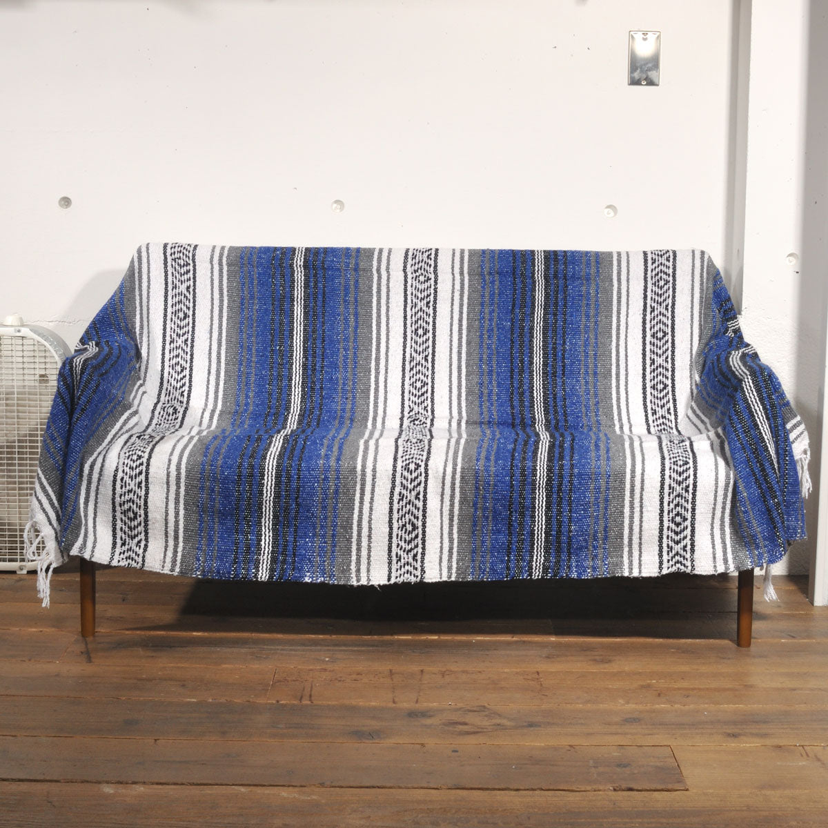 ラグフォレスト(Rug Forest)トラディショナルファルサ メキシカンブランケット Traditional Falsa Mexican Blanket[約185×135cm]ROYAL.BLUE