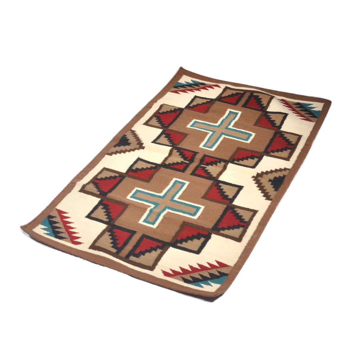 ラグフォレスト(Rug Forest)BOHOスタイルラグ5x3FT ナバホ サウスウェスタン トライバル キリム Navajo Southwestern Native American Kilim Wool Rug[約152×91cm]5301/BEIGE