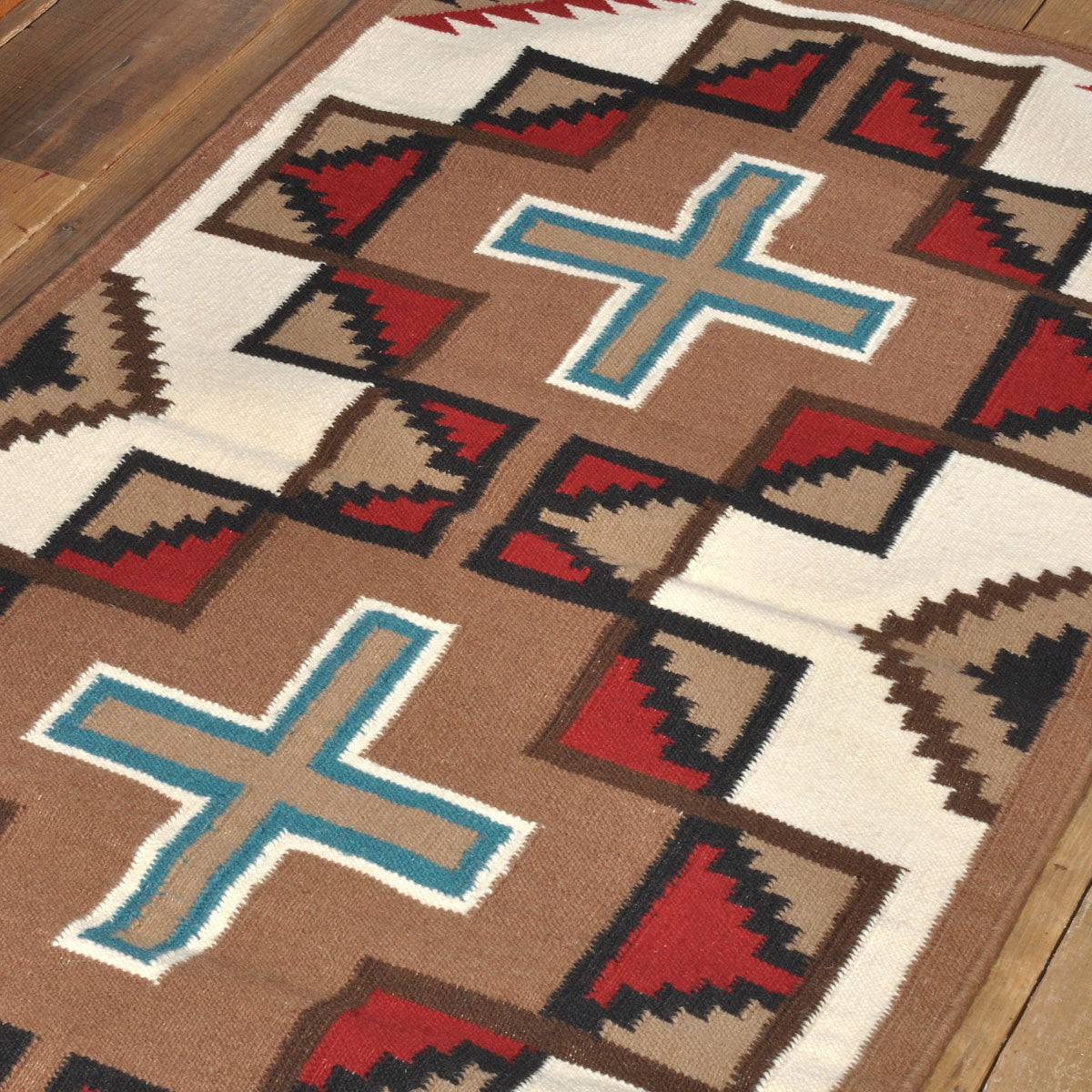 ラグフォレスト(Rug Forest)BOHOスタイルラグ5x3FT ナバホ サウスウェスタン トライバル キリム Navajo Southwestern Native American Kilim Wool Rug[約152×91cm]5301/BEIGE