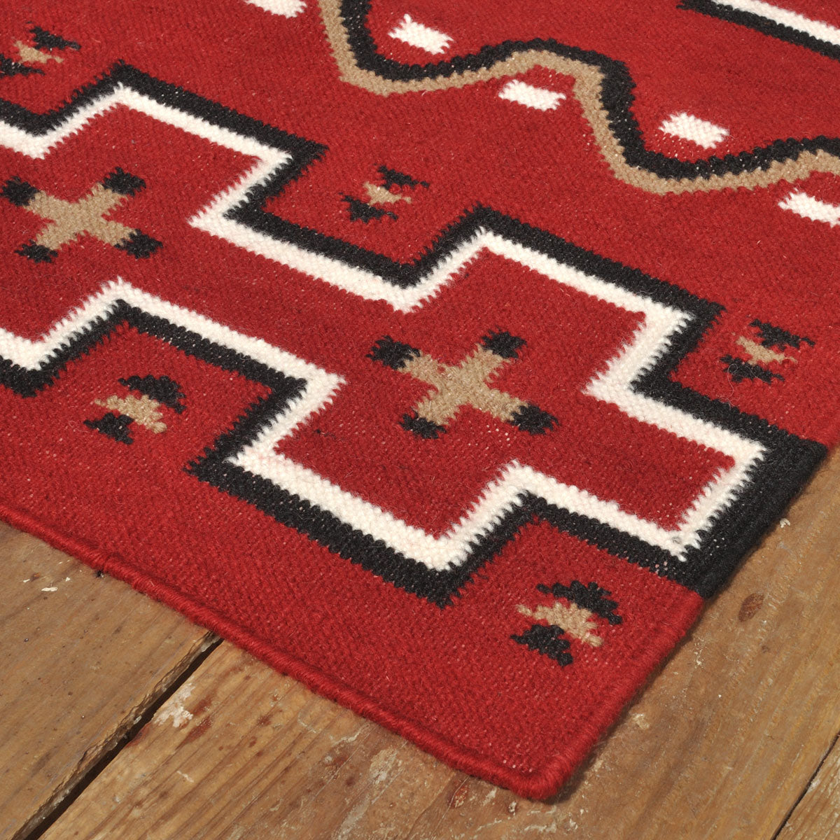 ラグフォレスト(Rug Forest)BOHOスタイルラグ5x3FT ナバホ サウスウェスタン トライバル キリム Navajo Southwestern Native American Kilim Wool Rug[約152×91cm]5305/DK.RED