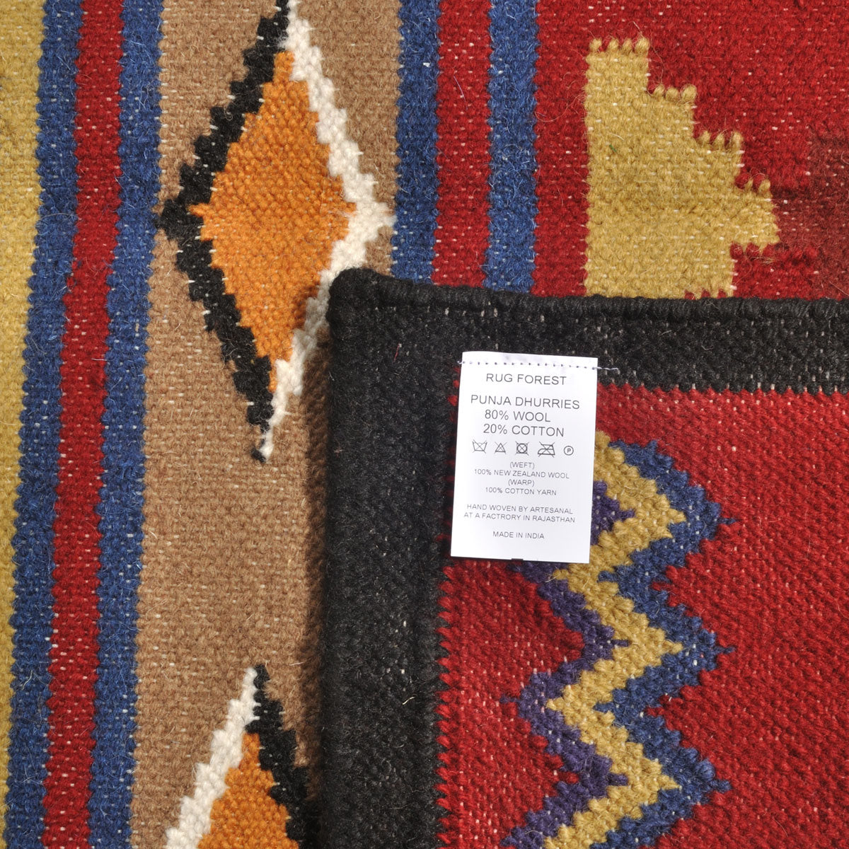 ラグフォレスト(Rug Forest)BOHOスタイルラグ6x4FT ナバホ サウスウェスタン トライバル キリム Navajo Southwestern Native American Kilim Wool Rug[約183×122cm]6407/BURGUNDY