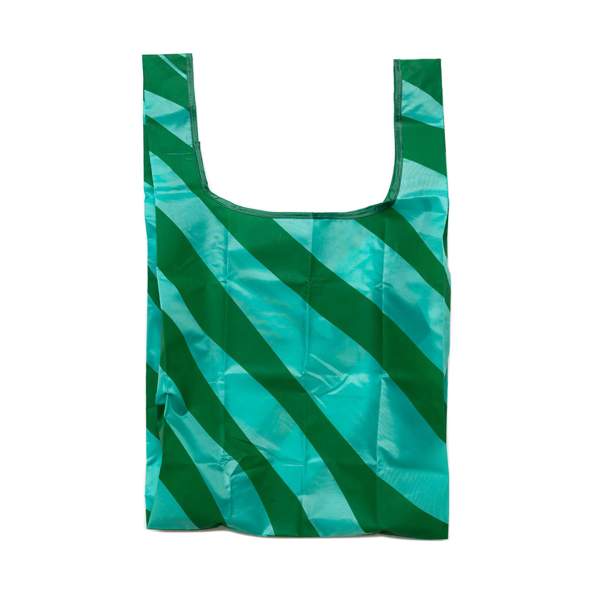 ウッド(WOOD'D)FOLDABLE BAG フォルダブルバッグ 折畳み リユーザブル エコバッグ レジ袋型[約16L]Stripes Green