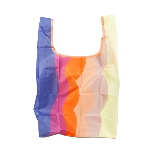 ウッド(WOOD'D)FOLDABLE BAG フォルダブルバッグ 折畳み リユーザブル エコバッグ レジ袋型[約16L]Stripes Rainbow